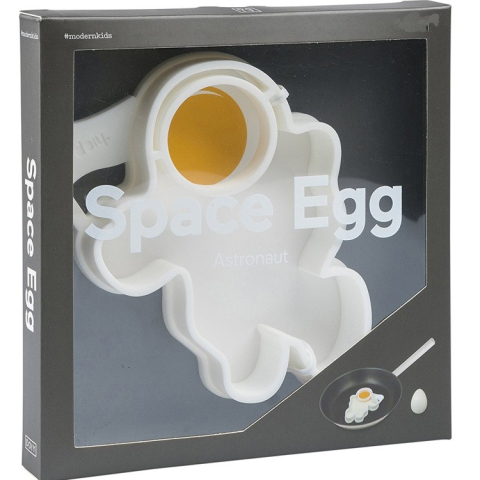Produse utile sub 50 RON - Forma pentru alimente, model astronaut, silicon, 15x11.5x2 cm, alb