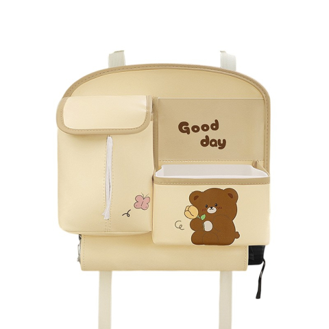 Accesorii Auto - geanta multifunctionala depozitare masina model ursuleti bej