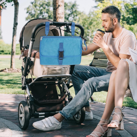 geanta multifunctionala schimbat scutece impermeabila albastra [1]