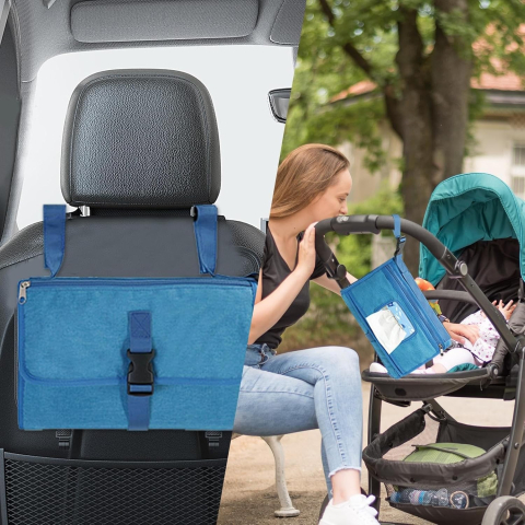 geanta multifunctionala schimbat scutece impermeabila albastra [3]