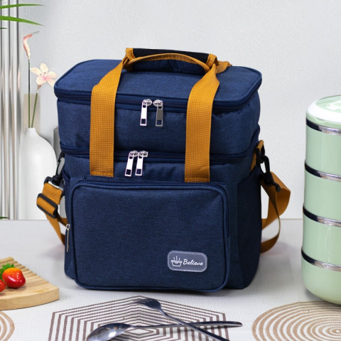 Geanta termica cu 2 compartimente, impermeabila, panza Oxford, 25.5x18x30 cm [1]