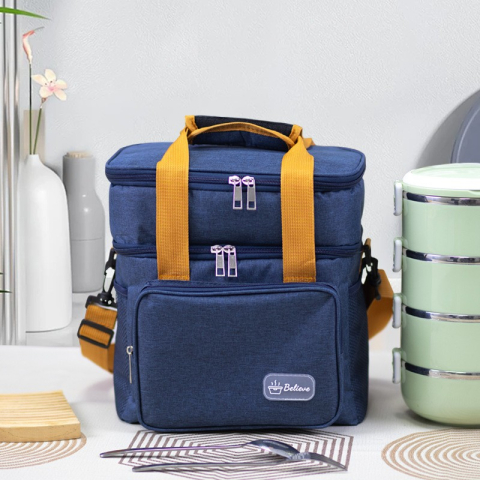 Geanta termica cu 2 compartimente, impermeabila, panza Oxford, 25.5x18x30 cm [2]