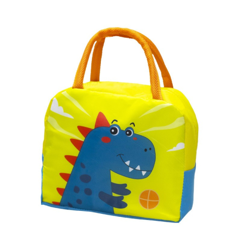 Bucatarie & Gatit - Geanta termoizolanta pentru copii, model imprimeu dinozaur, panza oxford cu folie aluminiu, 23x13x19 cm