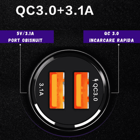 incarcator auto bricheta qc3.0 negru 12v 24v [2]