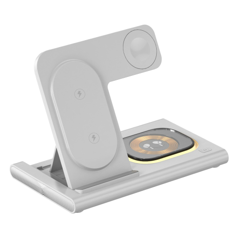 Accesorii Telefon - incarcator wireless 3 in 1 fast charging alb
