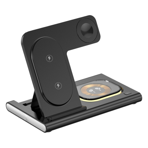 Accesorii Telefon - incarcator wireless 3 in 1 fast charging negru