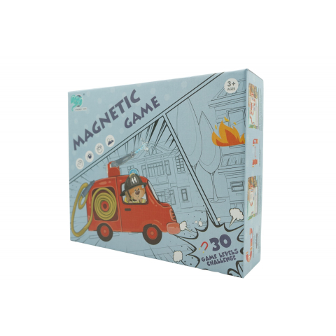 Jocuri Educative - Joc educativ magnetic de interconectare, micul pompier, 15 nivele, 9 carti, multicolor