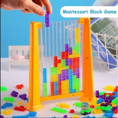 Joc inteligenta Tetris puzzle tangram, 70 piese multicolore, 3D, cadru galben [4]