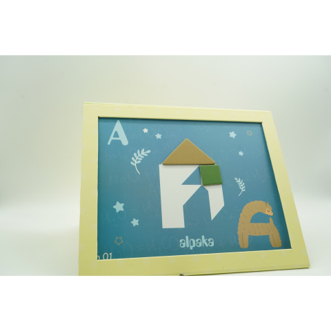 joc magnetic tangram tabla si 34 piese multicolor [3]