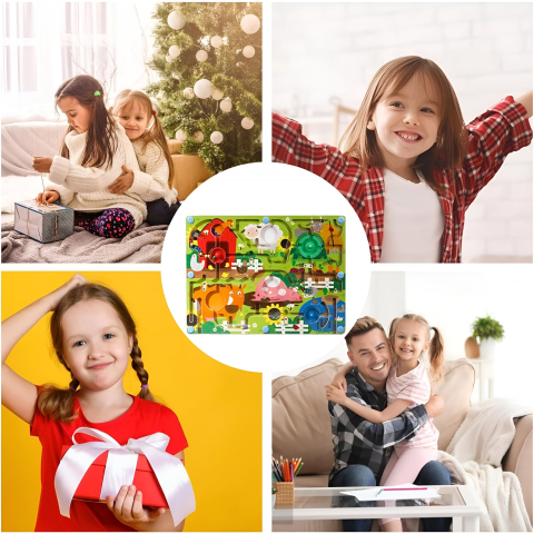 joc montessori sortare culori lemn model ferma [1]