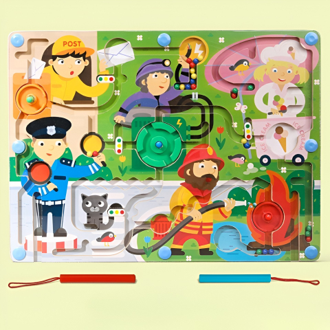 joc montessori sortare culori lemn model meserii [1]