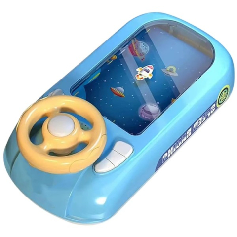 Jocuri Educative - Joc simulator de condus, volan interactiv, efecte sonore, din ABS, albastru