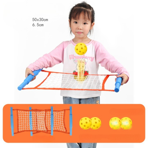 Joc Spikeball pentru copii, in 2 jucatori, cu 2 plase si mingi senzoriale, multicolor [1]