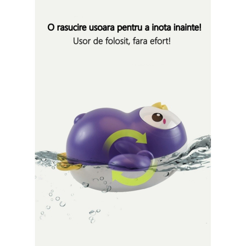 Jucarie de baie interactiva pentru copii, pinguin inotator, fara baterii, material ABS [3]