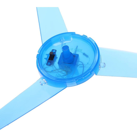 Jucarie disc zburator, aruncator manual cu lumini albastre, plastic rezistent, albastru [4]