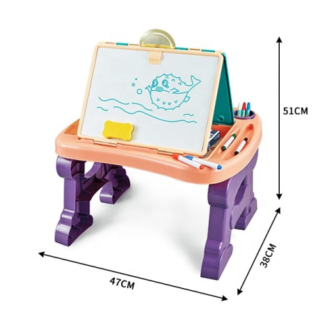 Jucarie educativa 2 in 1, masa si tabla pentru desenat, pliabila, plastic non-toxic [3]