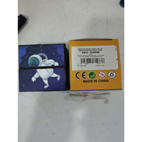 Jucarie interactiva 3D, cub Rubik transformabil, magnetic, tema spatiu cosmic, multicolor [6]