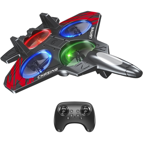 jucarie aeronava de lupta telecomanda spuma EVA negru rosu [3]