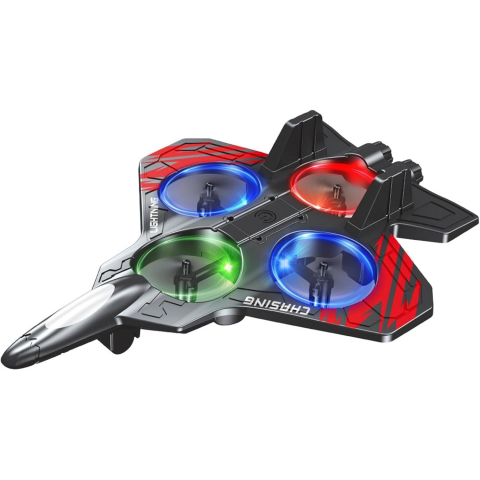 Jucarie interactiva aeronava de lupta, telecomanda 2.4G, rotire 360 grade, spuma EVA