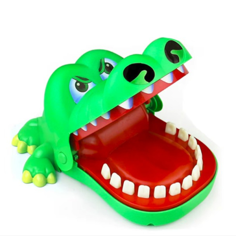 Jocuri Educative - jucarie interactiva crocodil dentist joc de grup 13 dinti verde