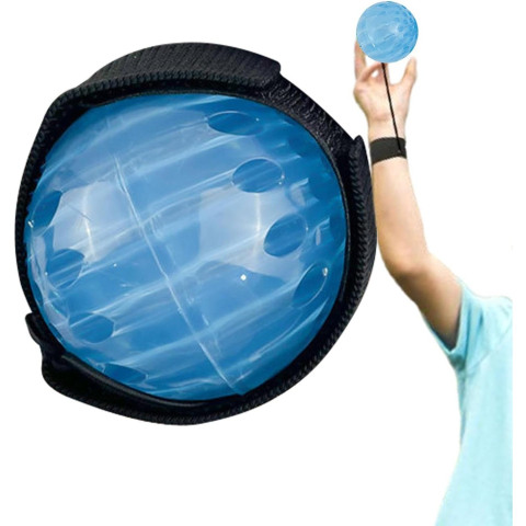 Jucarie interactiva, minge saltareata Crystal Ball, cu lumini, din plastic albastru [5]