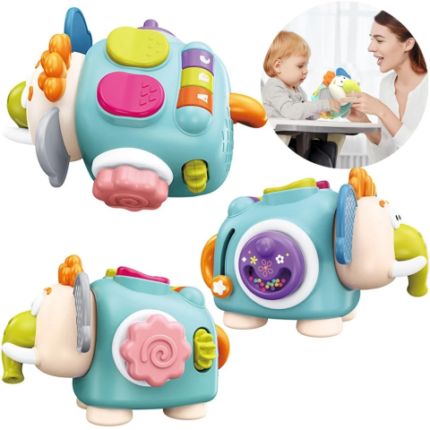 jucarie interactiva montessori model elefant verde deschis [3]