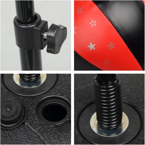 Jucarie interactiva sfera de box, model cu suport, manusi incluse, inaltime reglabila, rosu-negru [1]