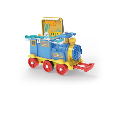 Jucarie locomotiva cu telecomanda, set prim ajutor, maner transport, plastic rezistent [5]