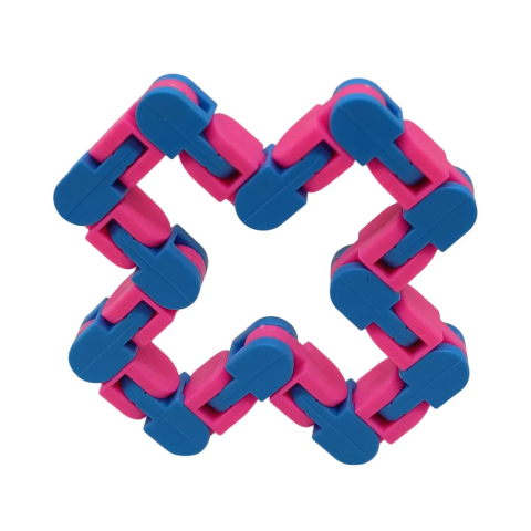 Jucarie senzoriala antistres, puzzle tip sarpe, 24 piese, albastru-roz [1]