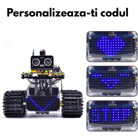 Kit educational Robot Tank STEM V3.0 – programabil Arduino & KidsBlock, cu senzori multi-funcție [2]