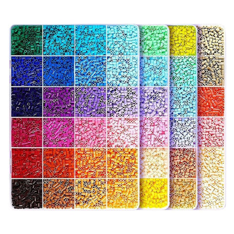 Seturi Creative si DIY - Kit margele perle, set DIY 3D, 8000 piese, 96 culori, cutie organizatoare