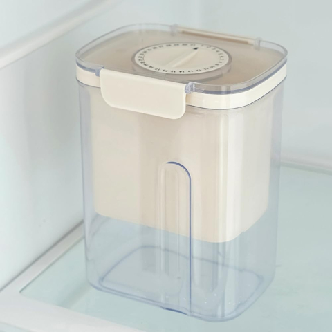 Kit presa pentru branza, filtru de iaurt, arcuri inoxidabil, plastic alb [4]