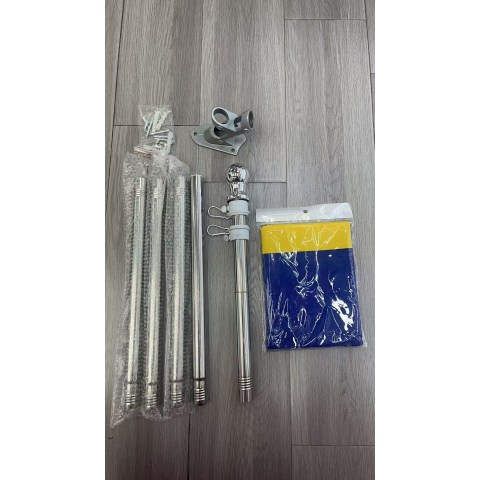 Kit steag Romania, catarg metalic 1.8 m, suport perete, tricolor [2]