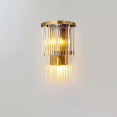 Iluminat Interior - Lampa de perete, aplica interior, inox auriu cu cristal, lumina calda rece neutra, 43x25 cm