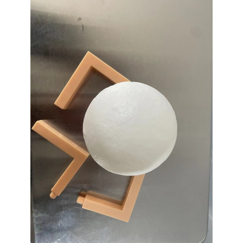 Lampa de veghe in forma de luna 3D, multicolor, alimentare baterii, stand plastic, 8 cm [5]