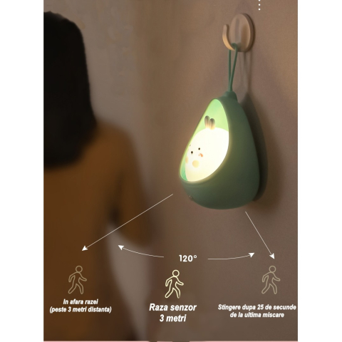 lampa de veghe portabila cu senzor miscare silicon non-toxic [1]