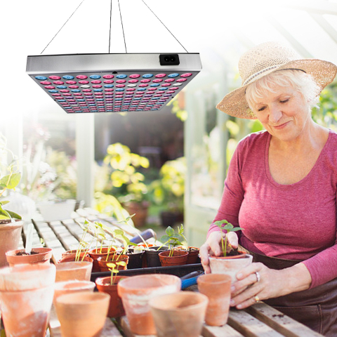 Lampa LED pentru cresterea plantelor in interior, 15W, cu agatatoare, material ABS, 25 x 25 cm [2]