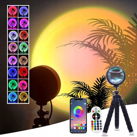 Lampa LED tip proiector, rotire 360 grade, 16 culori RGB, incarcare USB [4]
