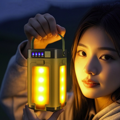 lampa camping portabila felinar LED verde [8]