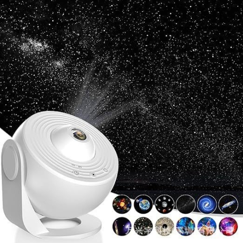 Lampa proiector galaxie, model glob rotativ, incarcare USB, alb [1]