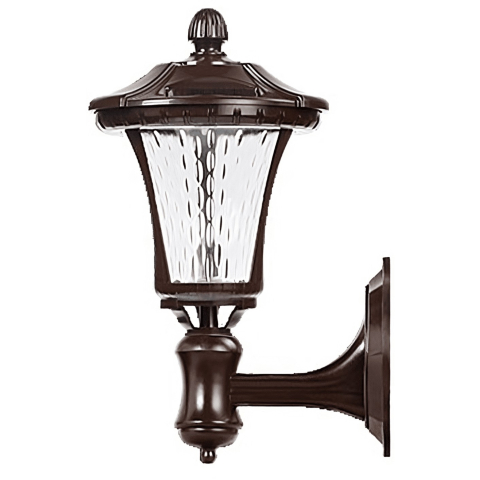 Iluminat Exterior - lampa solara perete LED lumina calda maro