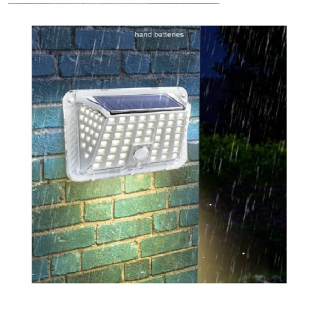 Lampa solara de perete, 90 LED-uri SMD, senzor de miscare, material ABS, alb rece [1]