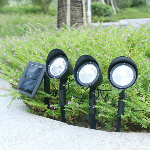 Lampa solara decorativa pentru gradina, model 3 felinare, alb rece, ABS si plastic [2]