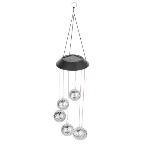 Casa & Gradina - Lampa solara decorativa pentru gradina, model clopotel de vant, LED alb cald