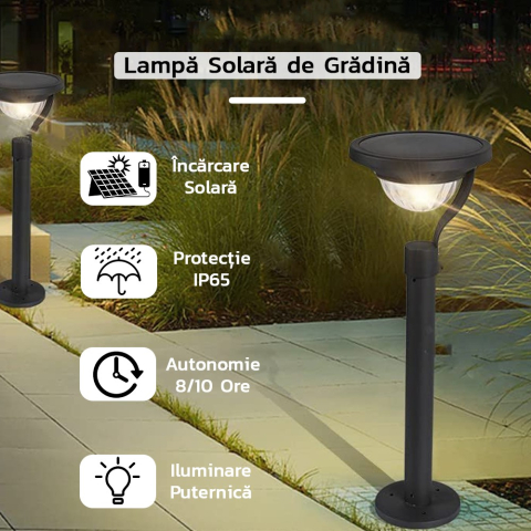 Lampa solara LED cu 2 moduri de fixare, IP65, lumina alb cald [1]
