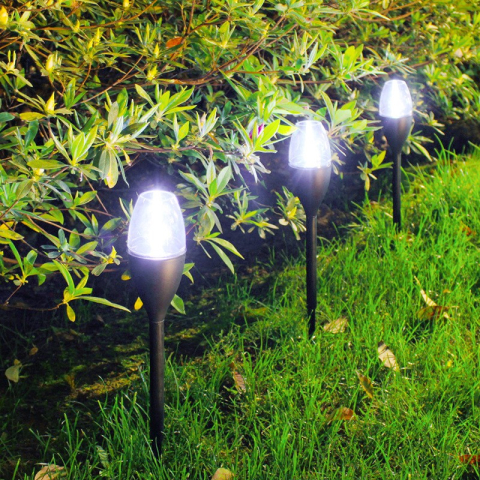 Lampa solara LED pentru gradina, set 10 bucati, tip pahar de vin, efect de flacara, negru [6]