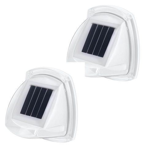 Casa & Gradina - Lampa solara LED pentru gradina, set 2 bucati, montare perete, 8 LED-uri alb cald