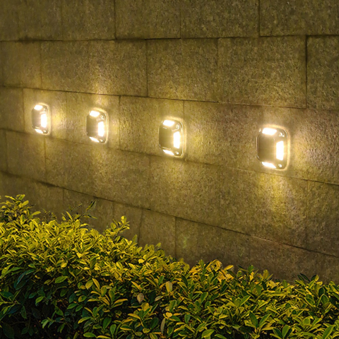 Lampa solara LED pentru gradina, set 4 bucati, 8 LED-uri, prindere perete si impamantare, ABS si policarbonat [4]