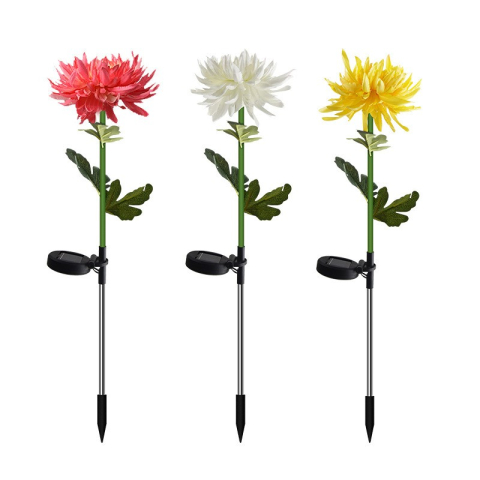 Lampa solara LED tip crizantema, senzor lumina automat, inaltime 80 cm, multicolor [7]