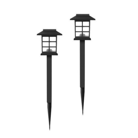 Casa & Gradina - Lampa solara pentru gradina, set 2 bucati, tip felinar la pamant, LED lumina albastra